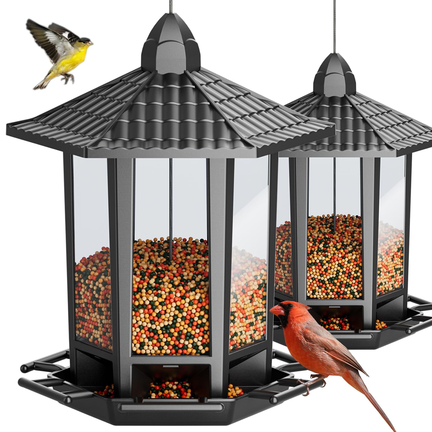 Birdream Wild Bird Feeders for Outdoor Hanging, Retro Pagoda Design ...
