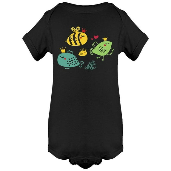 Birds And Fish With Crowns Bodysuit Infant -Image by Shutterstock, 6 Months