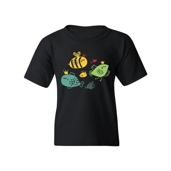 Birds And Fish With Crowns T-Shirt Juniors -Image by Shutterstock,  Medium