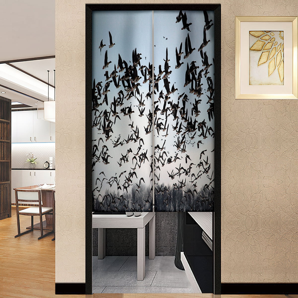 Birds Animals Sea Sky Flight Doorway Curtain Japanese Style Divider