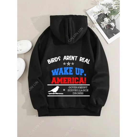 Birds Are Not Real Wake Up America Awareness Heavyweight Hoodie Shirt for Men & Women, up to Size 5XL