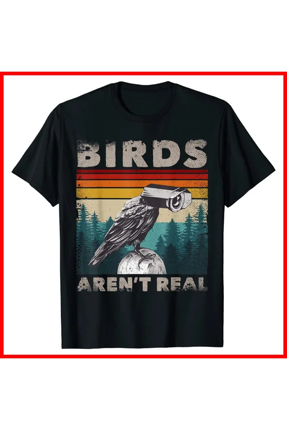 Birds Arent Real Spies Conspiracy Theory Retro Unisex T-Shirt S-5XL