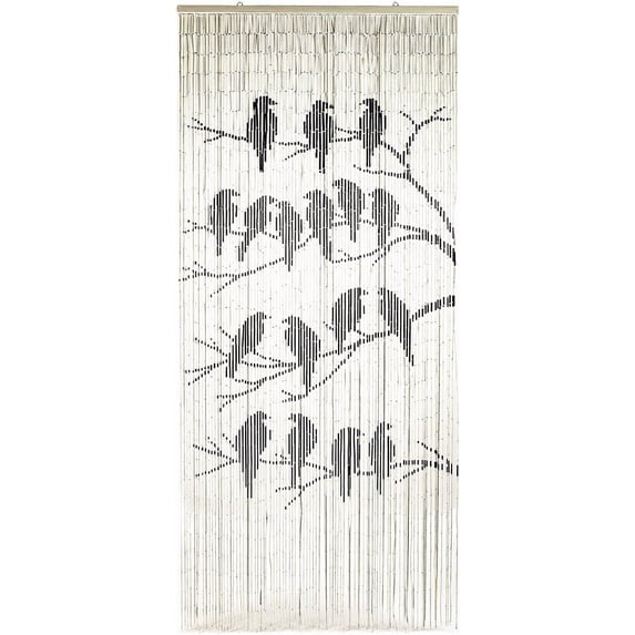 Birds Beaded Curtain for Doorway - Handmade Door Beads for Closet, Room Divider & Hanging Decoration, 35.5" x 78"