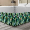 thumbnail image 1 of Birds Bed Skirt, Portrayal Illustration of Scarlet Macaw Parrots Among Exotic Plants in the Jungle, Elastic Bedskirt Dust Ruffle Wrap Around for Bedding Decor, 4 Sizes, Multicolor, by Ambesonne, 1 of 2