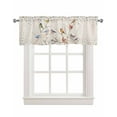 thumbnail image 1 of Birds Beige Linen Curtain Valance for Bedroom/Bathroom/Kitchen/Office/Living/Dining Room Window,Boho Vintage Tree Branch Bohemia Ombre Dots Pocket Topper Drapes Decorative Cafe Drapery Panel 54"x18", 1 of 6