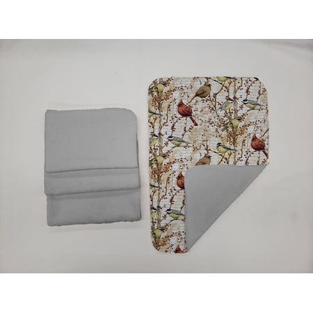 Birds & Berries Hand Towels (Set of 4) (Towel Color: Gray)