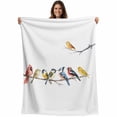 thumbnail image 1 of Birds Blanket Soft Cozy Warm Throw Blanket for Couch, Plush Fuzzy Flannel Fleece Blankets for Sofa, Bird Vintage Watercolor Bed Blankets Lightweight Gifts for Women, 30"x40", 1 of 9