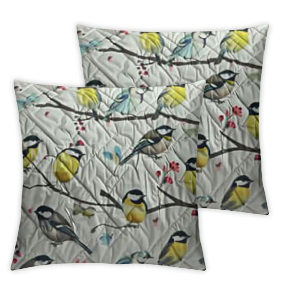 Birds Body Pillow Cover, Animals Pattern Sparrows with Abstract Hand Drawn Wild Design, Soft Comfortable Zippered Side Sleeper Pillow Case,, Yellow Charcoal Grey