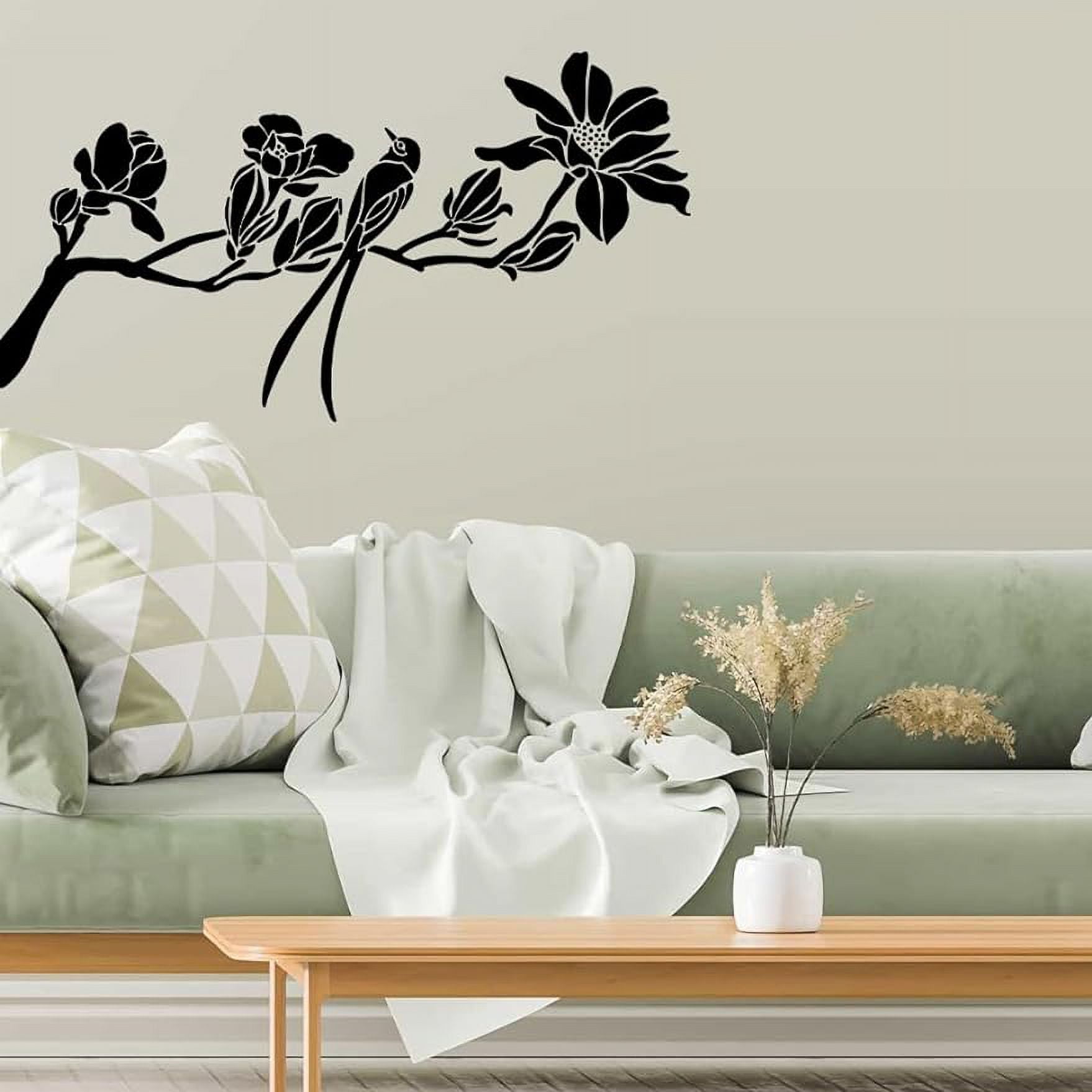 Birds Branch Wall Sticker Chinese Style Birds Flowers Wall Decor Carved ...