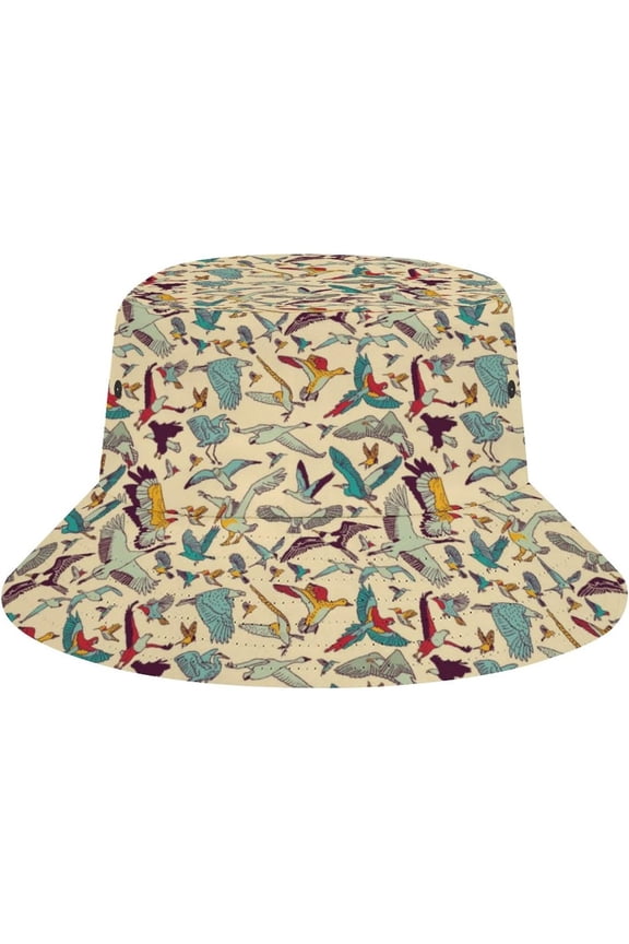 Birds Bucket Hat for Men Women, Funny Summer Beach Fishing Hat, Packable Outdoor Sun Fisherman Hat