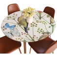 thumbnail image 1 of Birds and Butterflies Round Tablecloth Retro Natural Tree Branch Flower Watercolor Painting Fitted Table Cover Washable Tablecloths for Kitchen Dining Party 44 inch, 1 of 4