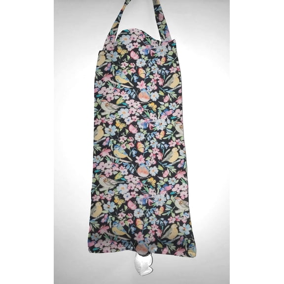Birds & Butterflies in Blooms Grocery Plastic Shopping Bag Holder by Penny's Needful Things (Black)
