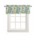 thumbnail image 1 of Birds Cage Kitchen Valances for Windows Farmhouse Linen Window Valance Curtain for Living Room Window Treatment Green Botanical Blue Floral Valance Rod Pocket Topper Drape, 54 x 18 Inch, 1 of 6