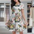 thumbnail image 1 of Birds, Cages, Flowers, Vibrant, Design Women's Classic Swing Skater Dress Casual Work Party Cocktail Dresses, 1 of 6