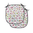 thumbnail image 1 of Birds Chair Seating Cushion Set of 4, Doodle Illustration of Animal Floral Details, Seat Pads for Office with Anti-slip Backing, 16"x16", Multicolor, by Ambesonne, 1 of 7