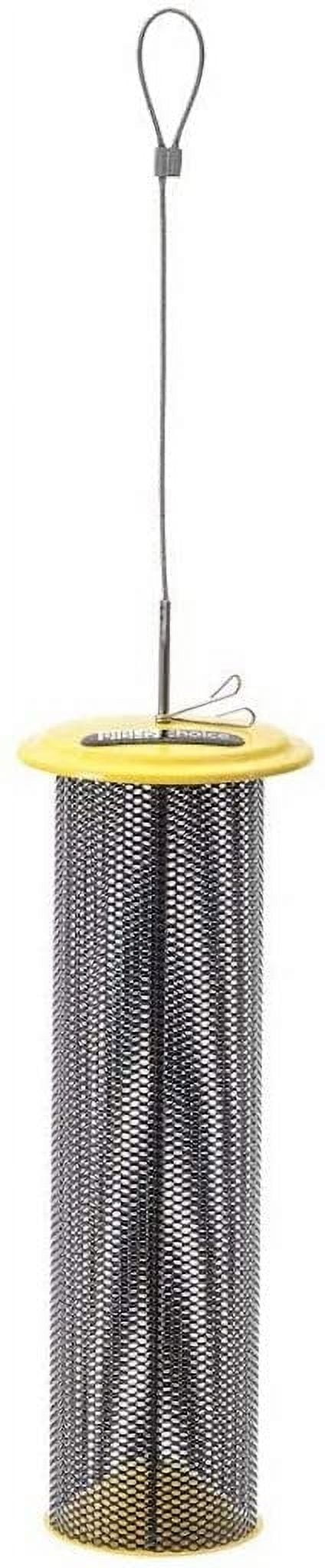 Yellow and Black Metal Hanging Nyjer Bird Feeder