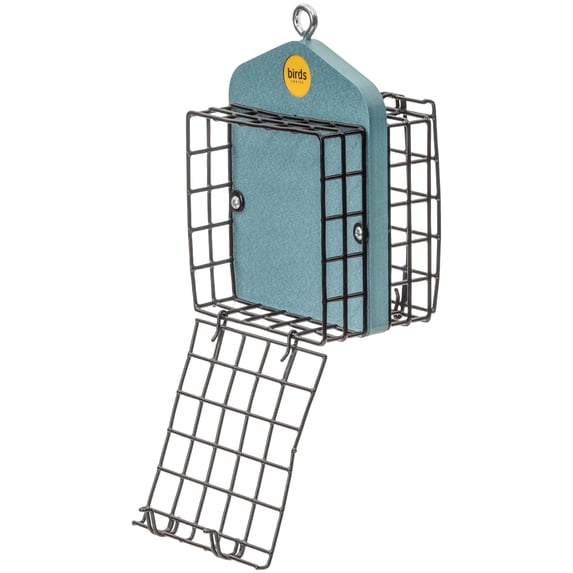 Birds Choice 8" Recycled Plastic 2-Cage Suet Feeder, Lake Blue