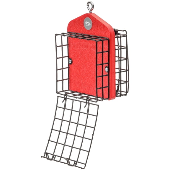 Birds Choice 8" Recycled Plastic 2-Cage Suet Feeder, Red