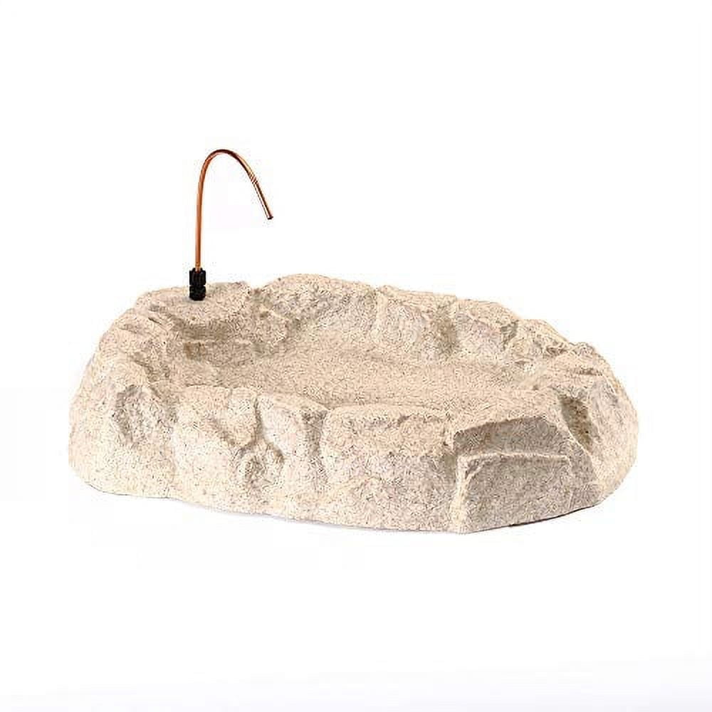 Rocky Mountain Tan Plastic Ground Level Bird Bath with Dripper