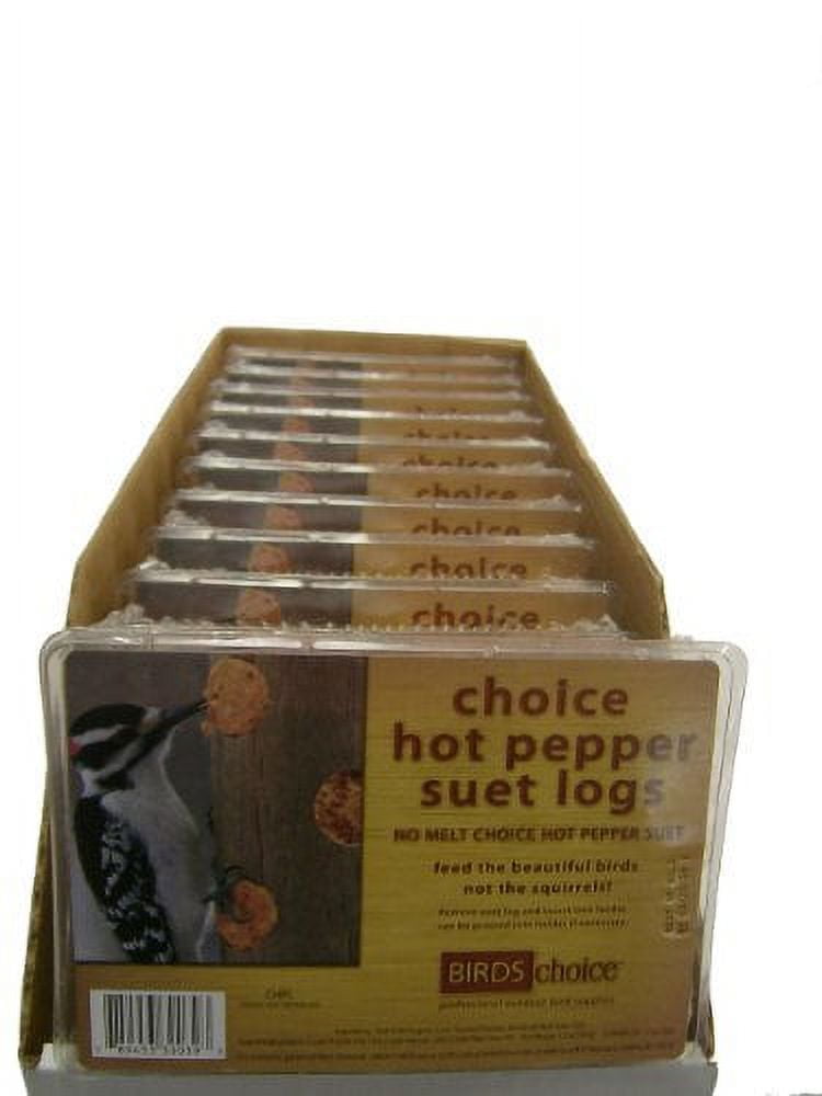 Birds Choice CHPL12 Hot Pepper Bird Feed Suet Logs Case of 12