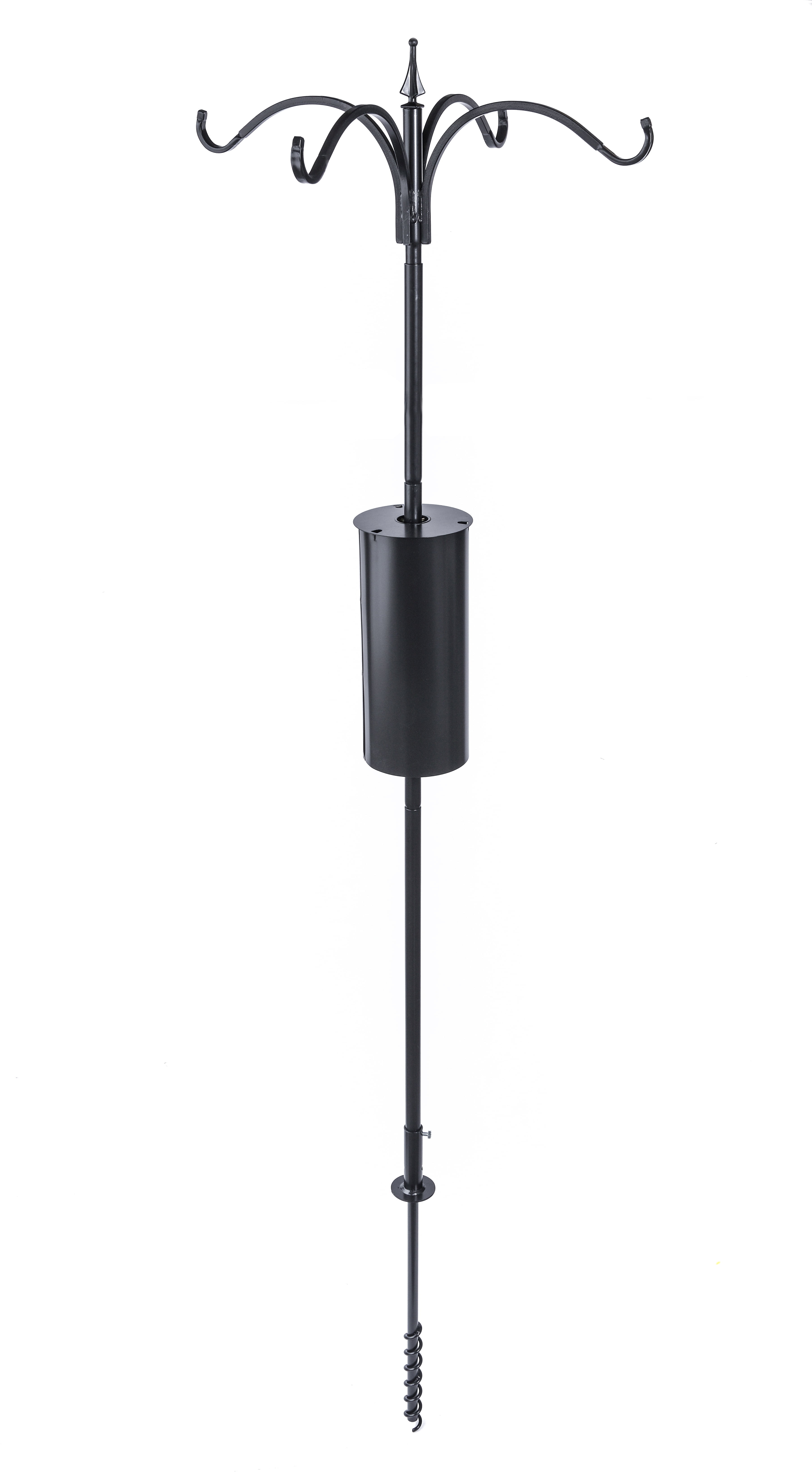 Birds Choice 4 Arm Pole Package, Heavy Duty 1" Diameter Bird Feeder Pole Set with Squirrel Baffle, Black
