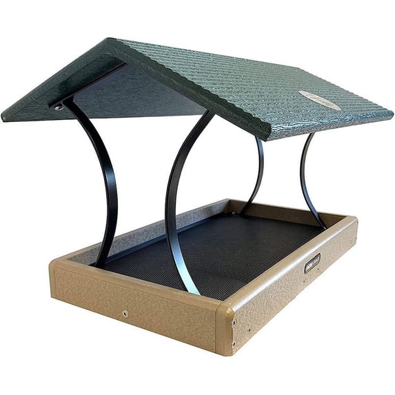 Birds Choice Green and Beige Fly-Thru Platform Bird Feeder