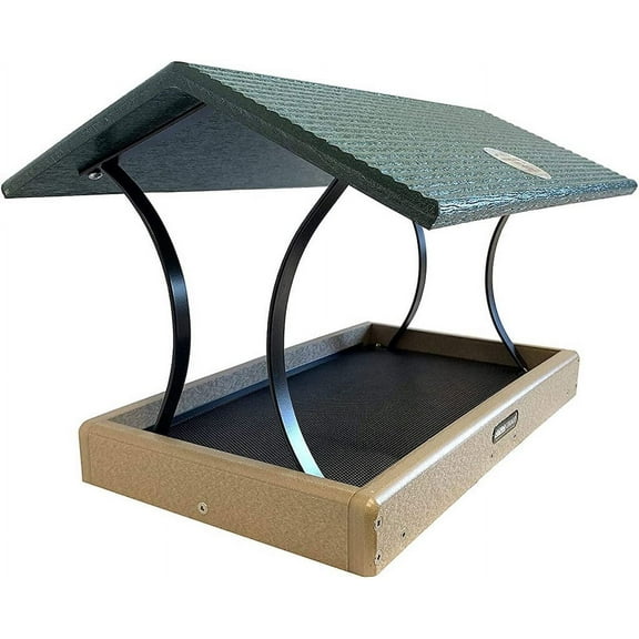 Birds Choice Green and Beige Fly-Thru Platform Bird Feeder