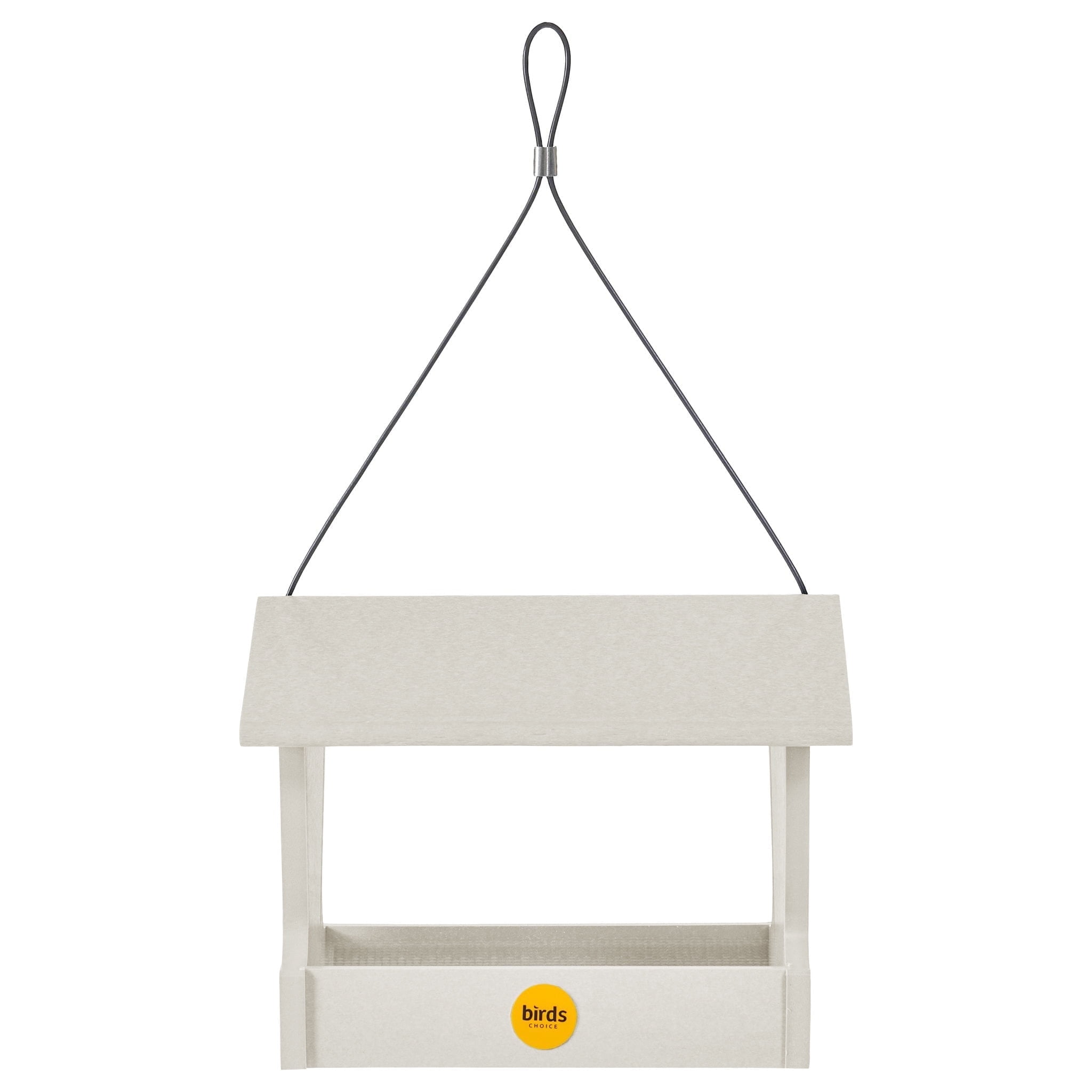 Medium Sea Salt White Recycled Plastic Hanging Hopper Bird Feeder