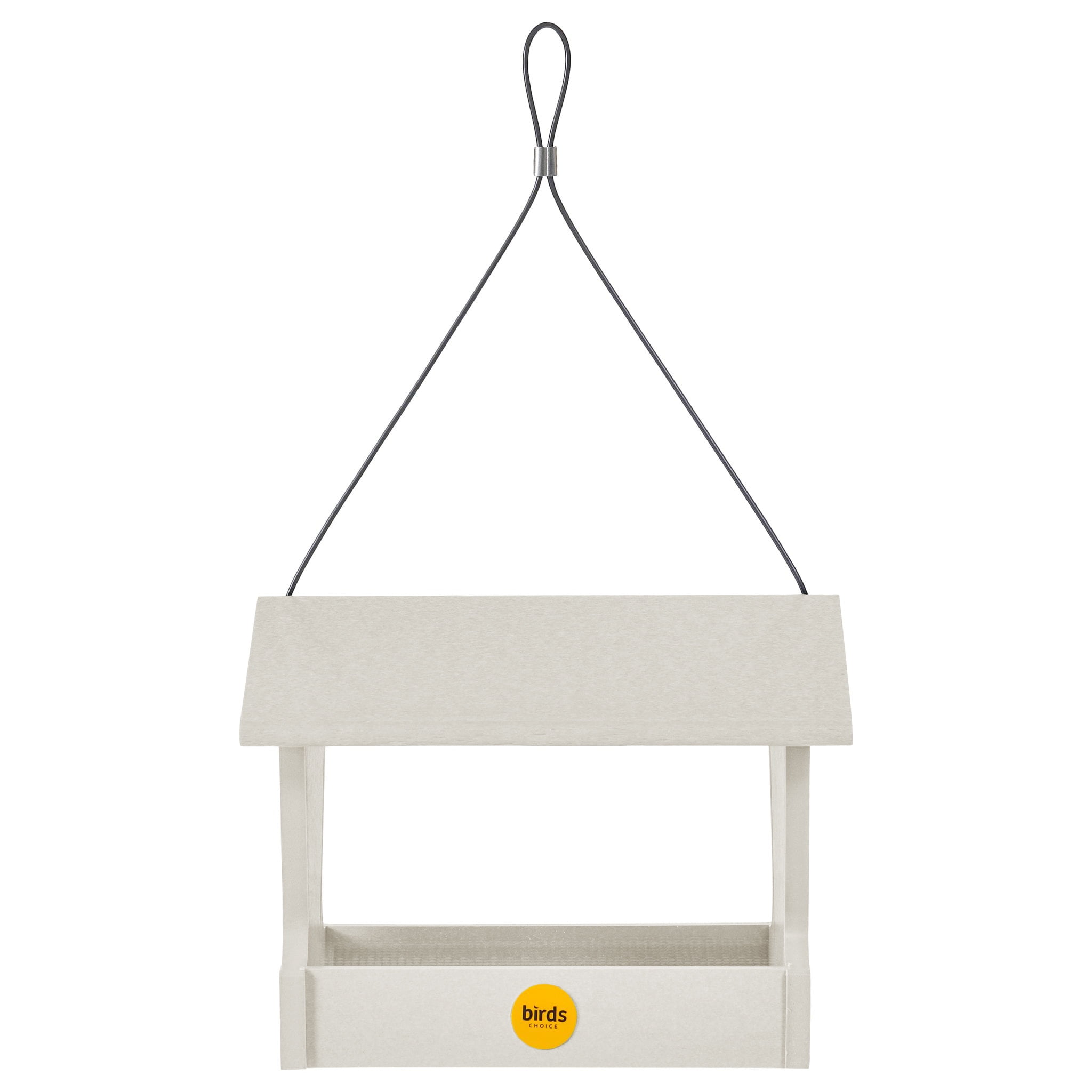 Medium Sea Salt White Recycled Plastic Hanging Hopper Bird Feeder