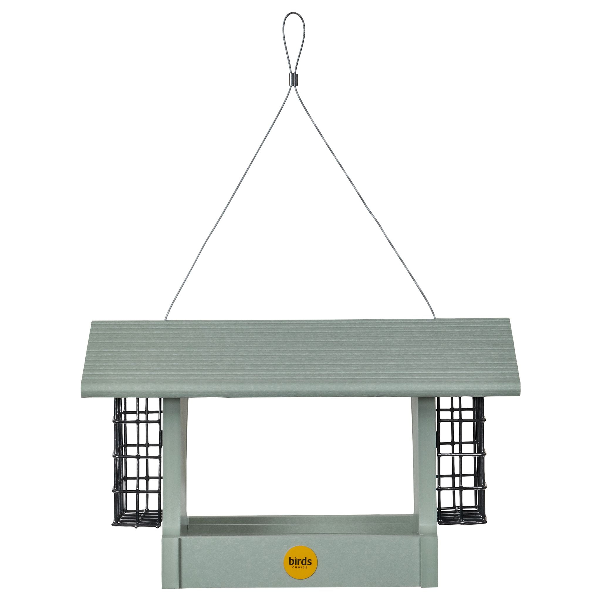 Birds Choice Medium Hopper Recycled Plastic Bird Feeder with Suet Cages