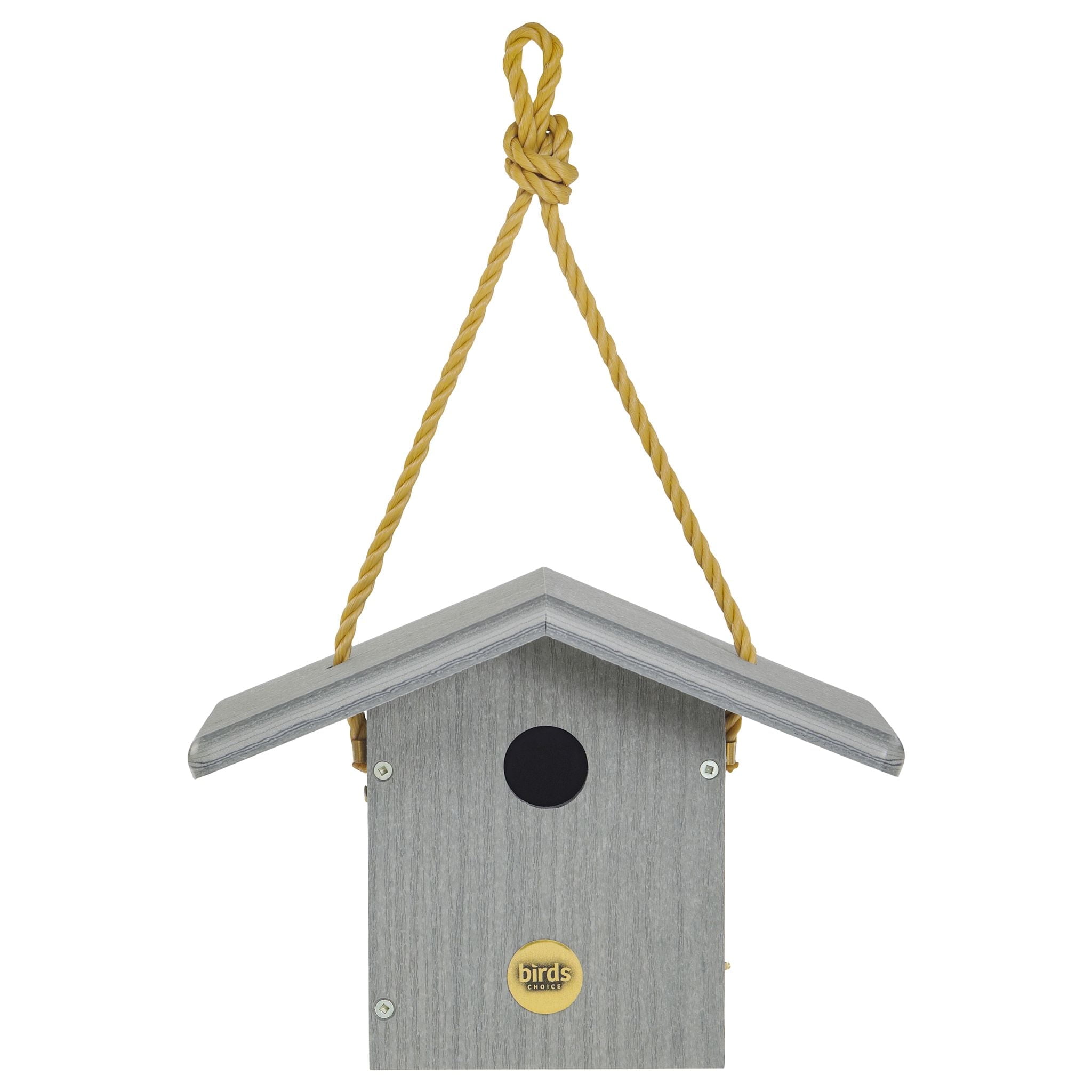 Eco-Friendly Driftwood Gray Hanging Bird House for Wrens