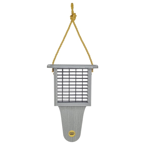 Birds Choice Modern Farmhouse Hanging Suet Bird Feeder with Tail Prop, Driftwood