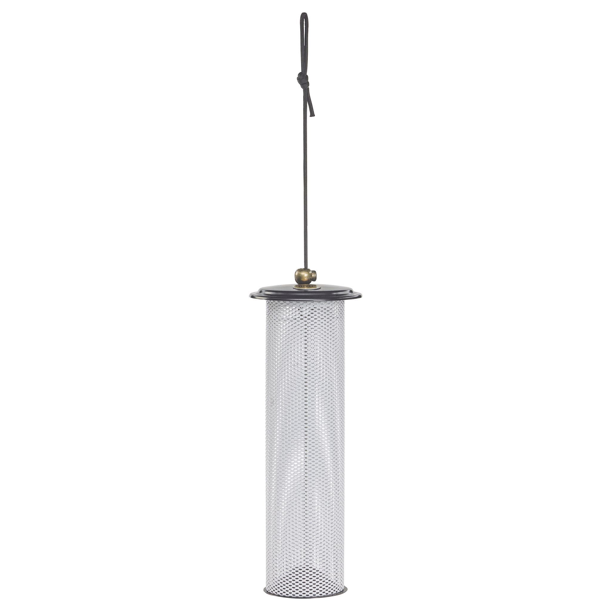 Birds Choice Modern Farmhouse Metal Hanging Bird Feeder for Finches, Black/White