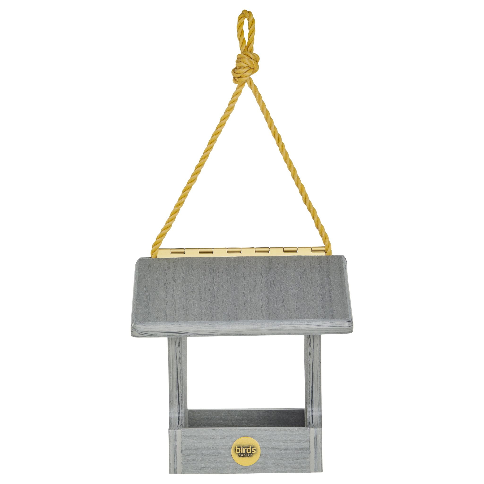 Small Driftwood Gray Hanging Plastic Hopper Bird Feeder
