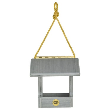 Birds Choice Modern Farmhouse Small Hopper Hanging Bird Feeder, Driftwood