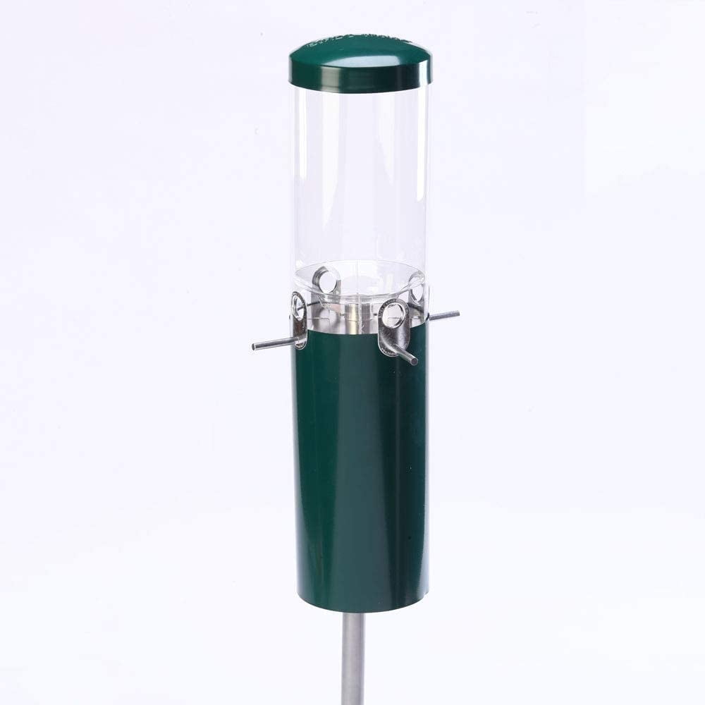 Emerald Green Squirrel Resistant Metal and Plastic Tube Bird Feeder