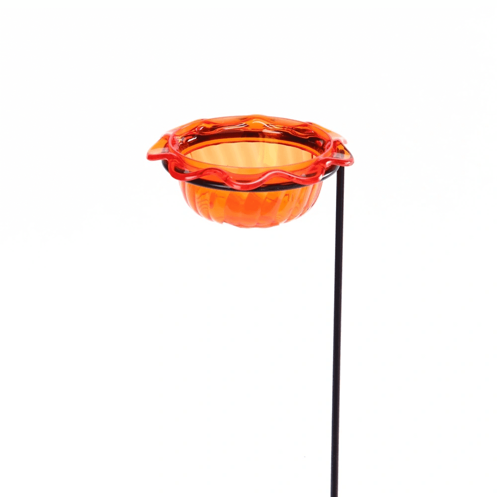Orange Polycarbonate Oriole Feeder with Black Metal Stick