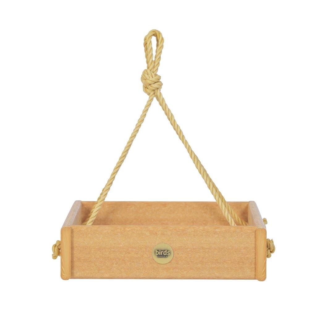 Birds Choice SCHPF100 Hanging Tray Bird Feeder, Spruce Creek Collection, Recycled Plastic,Natural Teak