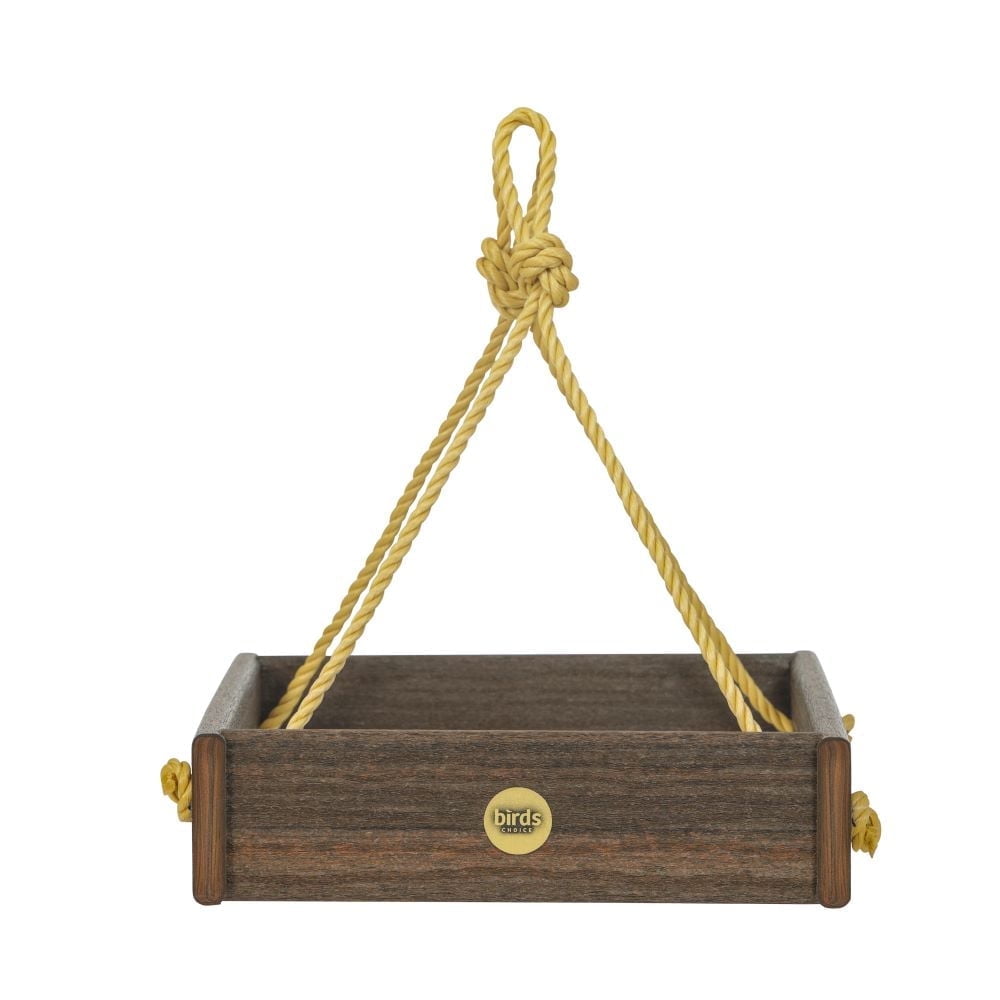 Birds Choice Spruce Creek Durable Recycled Plastic Hanging Tray Feeder with Nylon Rope