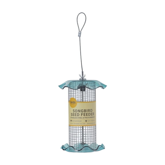 Birds Choice Sunflower Tube Feeder with Durable Blue Acrylic Design