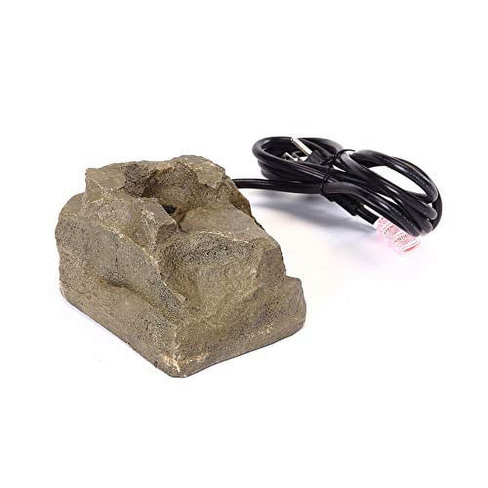 Gray Granite Freestanding Fiberglass Bird Bath Rock with Pump