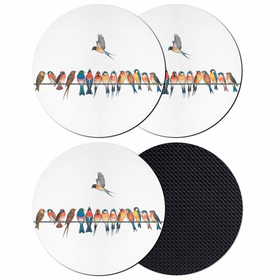 Birds Coasters Set of 4, Absorbent Coasters for Drinks, Watercolor Bird Vintage Coaster for Desk Coffee Table Protection, Home Decor House Warming Gifts 4"