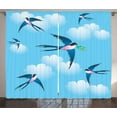 thumbnail image 1 of Ambesonne Birds Curtains 2 Panel Set, Hirundo Atrocaerulea, 108" x 108", Multicolor, 1 of 3
