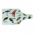 thumbnail image 1 of Birds Cutting Board, Colored Composition Bird Set with Poly Design Triangle in Mosaic Style Illustration, Tempered Glass Cutting and Serving Board, Wine Bottle Shape, Multicolor, by Ambesonne, 1 of 1