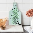 thumbnail image 1 of Birds Cutting Board, Spring Tree Silhouette of Flyind Animal Wind Liberty Peace Design Living, Decorative Tempered Glass Cutting and Serving Board, Wine Bottle Shape, Green Black White, by Ambesonne, 1 of 1