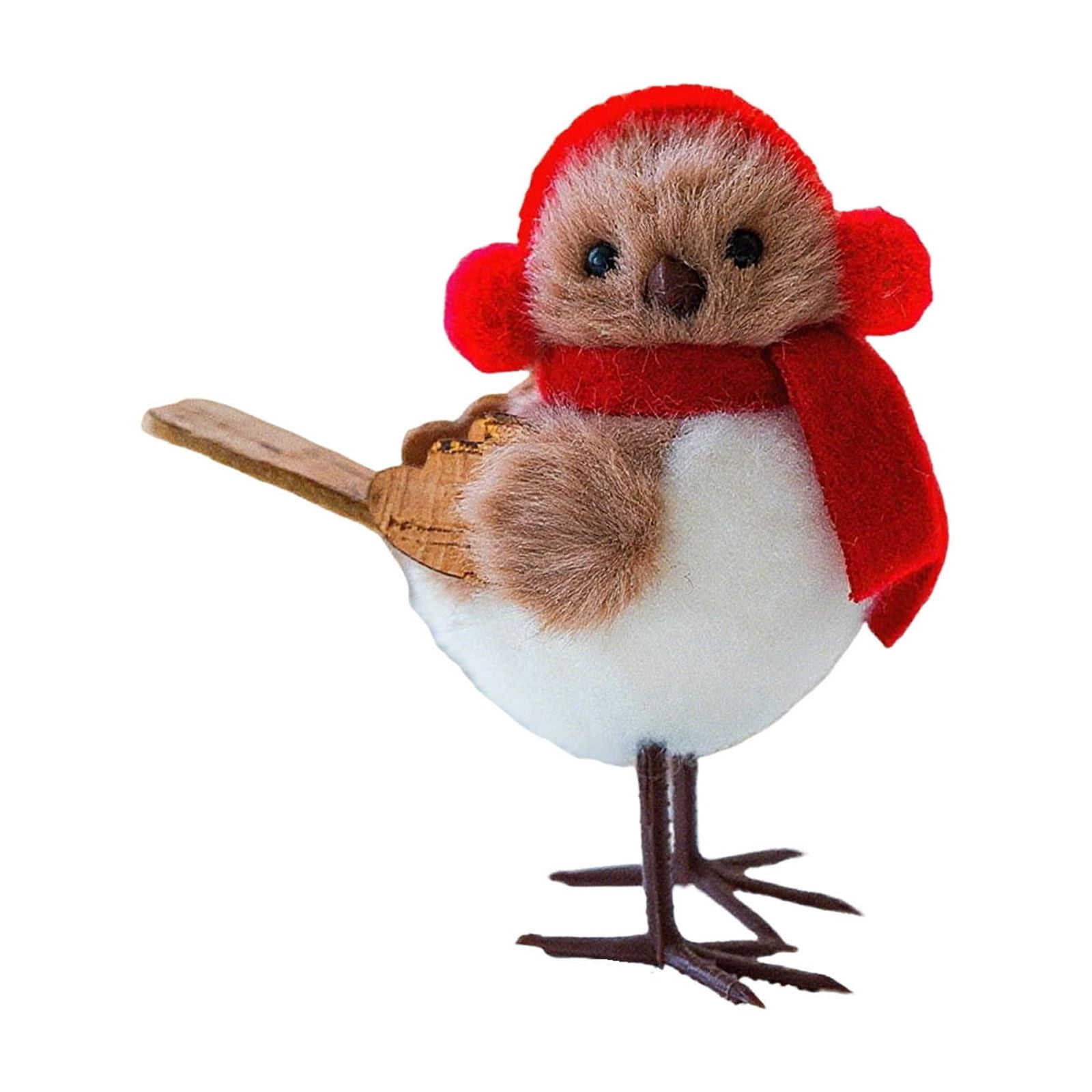 Birds Decorations: Standing Bird Figurines With Scarf & Hat For Xmas Tabletop Holiday Party Ornament Desktop Ornament Home Decor