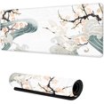 thumbnail image 1 of Birds Desk Mat,Japanese Wave Gaming Mouse pad 31.5 x 15.7 in Extended Mousepad Non-Slip Rubber Base, Stitched Edges Keyboard Mouse Mat Desk Pad for Office Home and Game, 1 of 6