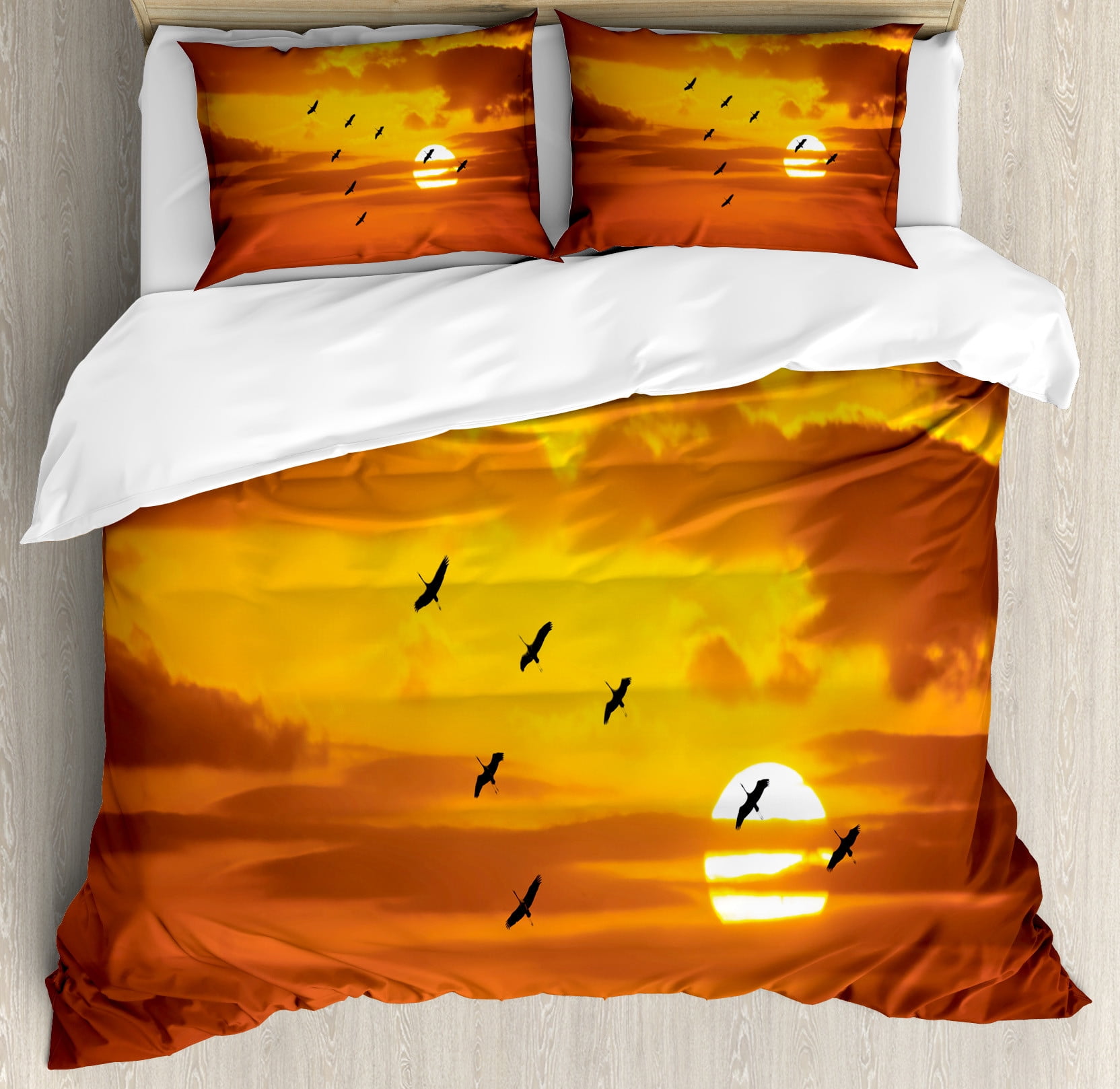 Drawn Cloud Pattern Print Duvet Cover Bedding Set