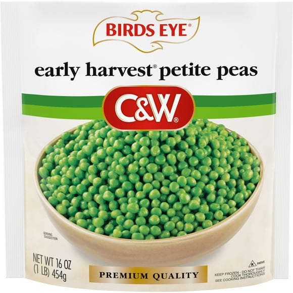 Birds Eye C&W Early Harvest Petite Peas, Frozen Vegetable, 16 oz (Frozen)