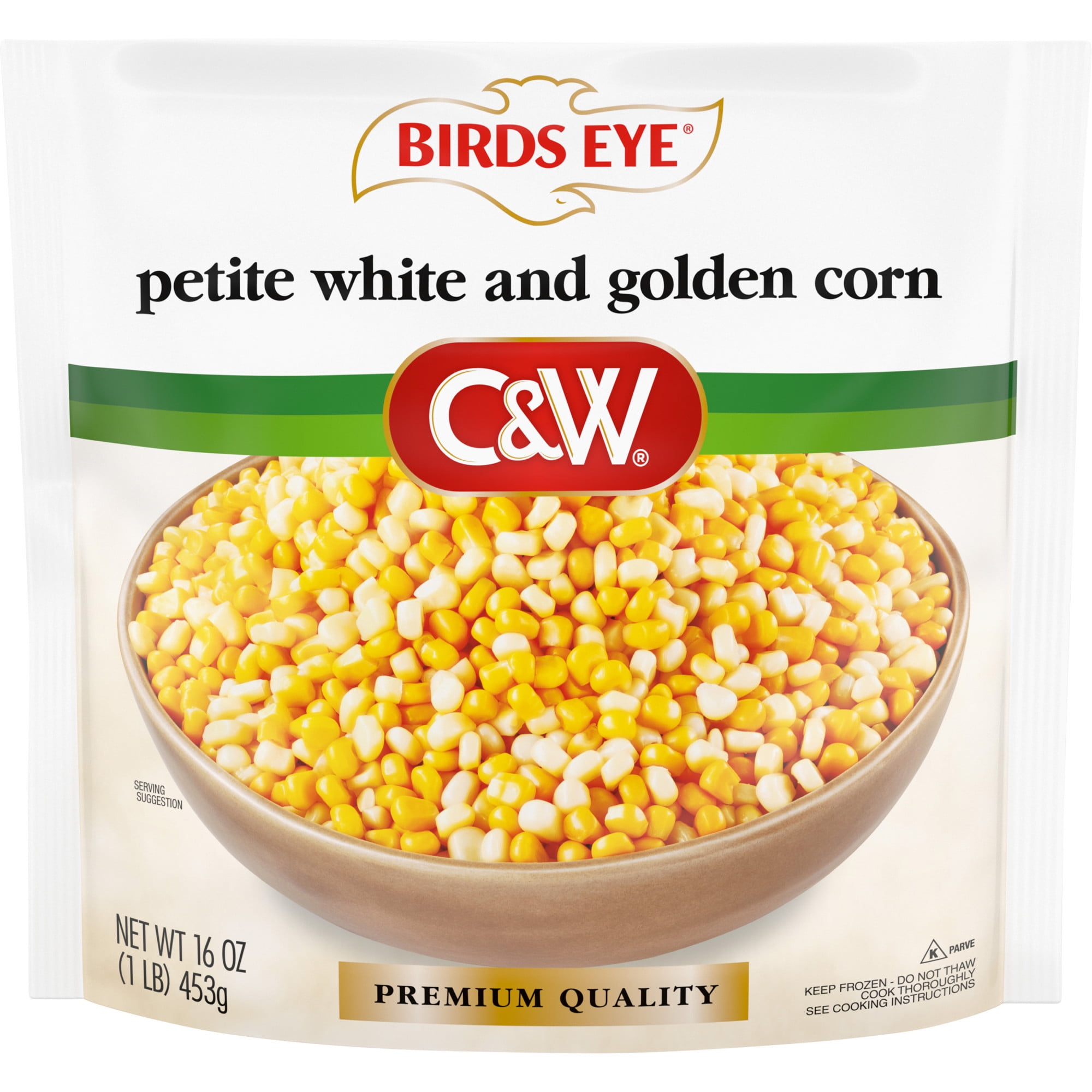 Birds Eye C&W Premium Petite White and Golden Corn Frozen Vegetable, 16 oz (Frozen)